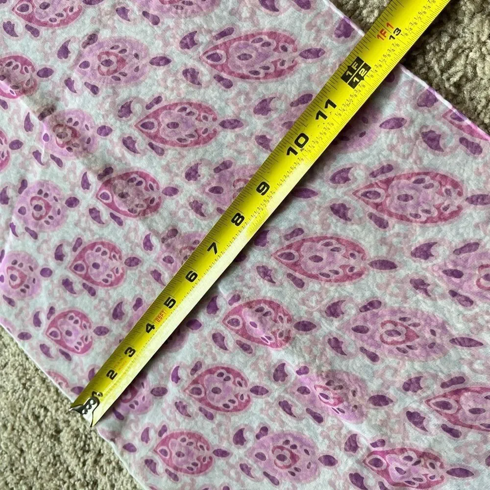 VTG Sheer Pink Paisley Scarf Oblong Chiffon Cottagecore Boho Romantic